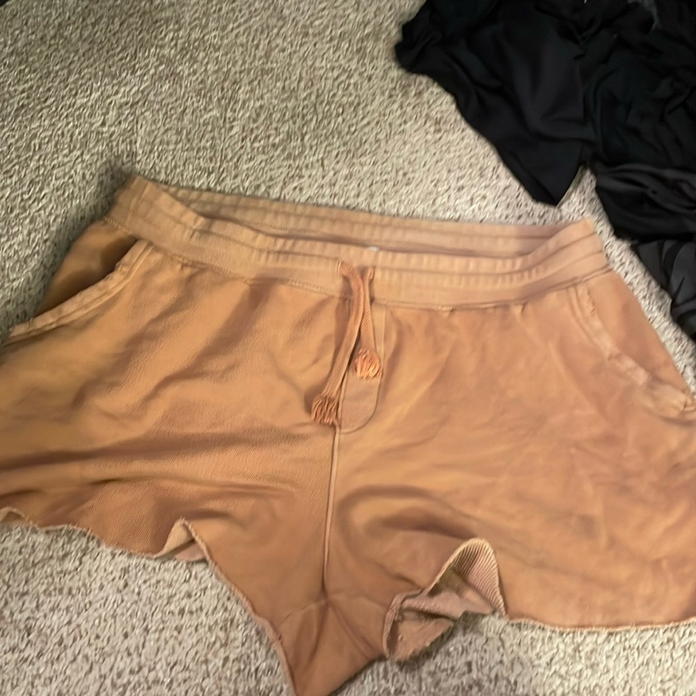 Camel colored lounge shorts